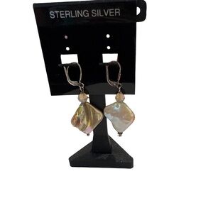 Sterling Silver Iridescent Earrings